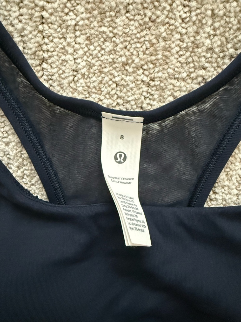 Lululemon Wunder Train Mesh-Back Bra Medium
Support, B/C Cup, True Navy - Size 8 - Picture 7 of 7